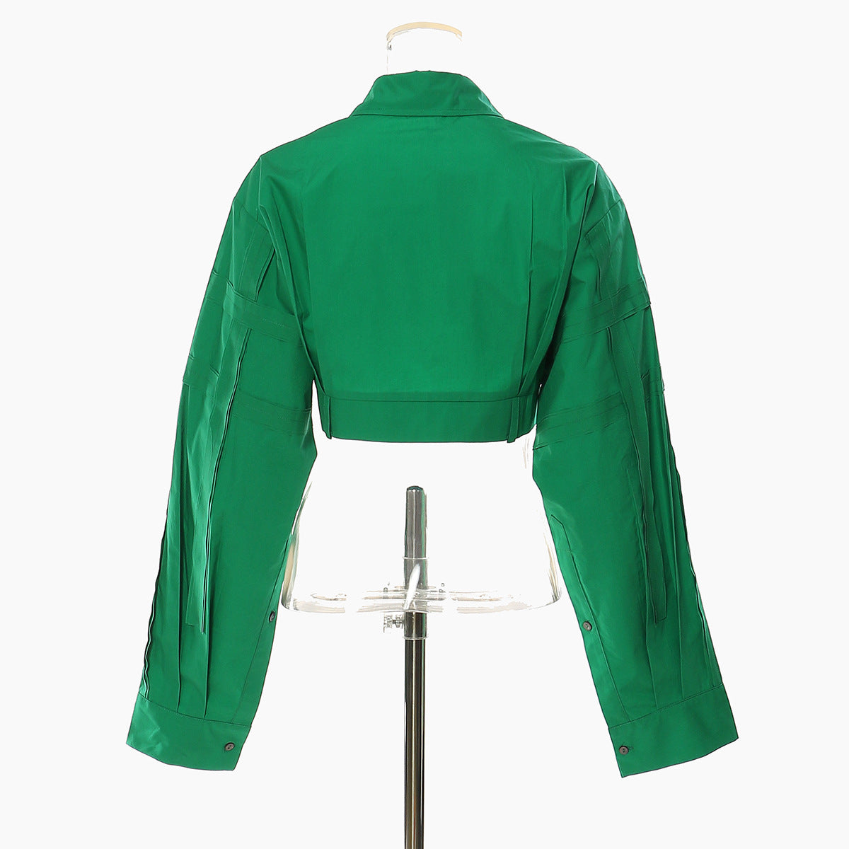 Haut court personnalisé automne-hiver à coutures apparentes pour femme
