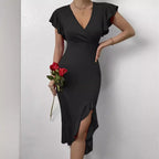 Wal Mart Spring Summer Sexy High Elastic Solid Color Women Dress Women Clothing Qube