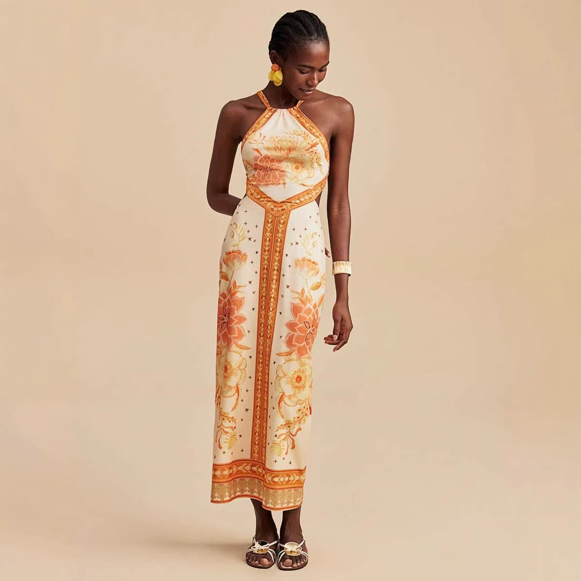 Summer White Halter Lace up Strapless Sexy Sleeveless Dress XUYUN
