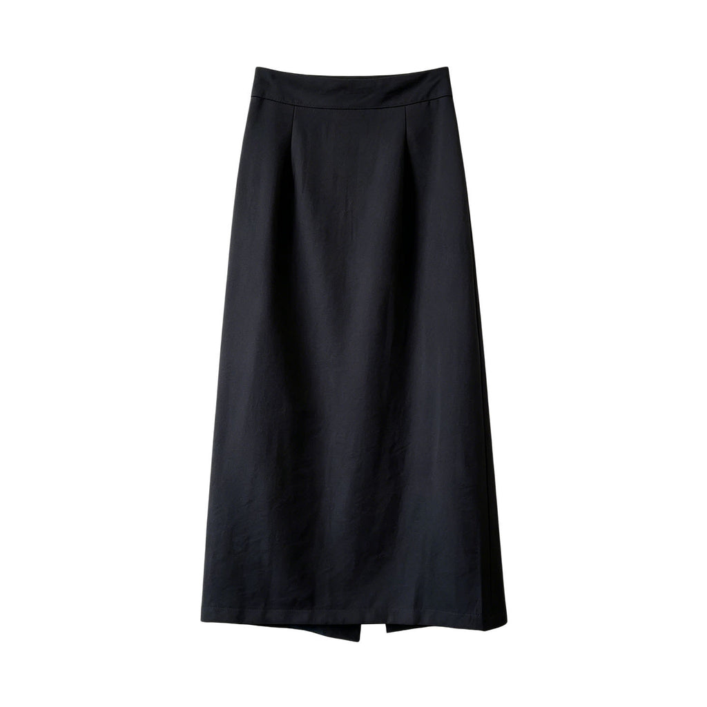 Simple Graceful Skirt Women Summer Slimming High Waist A line Split Sheath Mid Length Skirt Sunnygrace