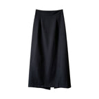 Simple Graceful Skirt Women Summer Slimming High Waist A line Split Sheath Mid Length Skirt Sunnygrace
