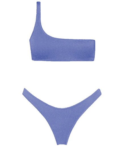 Bikini de cintura alta con hombros descubiertos y abertura en el hombro para mujer