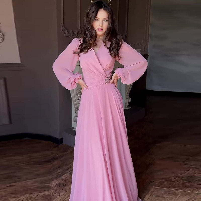 Summer Long Elegant Graceful Stitching Floral Waist Dress Babeloon