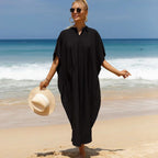 Cotton Shirt Sun Protection Cardigan Beach Cover Up Vacation Maxi Dress Bikini Swimsuit Outwear EvenStar