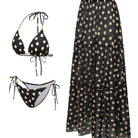 Black White Dot Sexy Swimsuit Slimming Suit Women Dress Beach Swimsuit Three Piece Set OLam