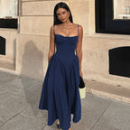 Women Wear Autumn Winter Sexy Waist Trimming Slim Backless Sling Dress BULLINGER