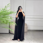 Robe fourreau en velours à manches courtes, automne-hiver, style Moyen-Orient, pour femme.