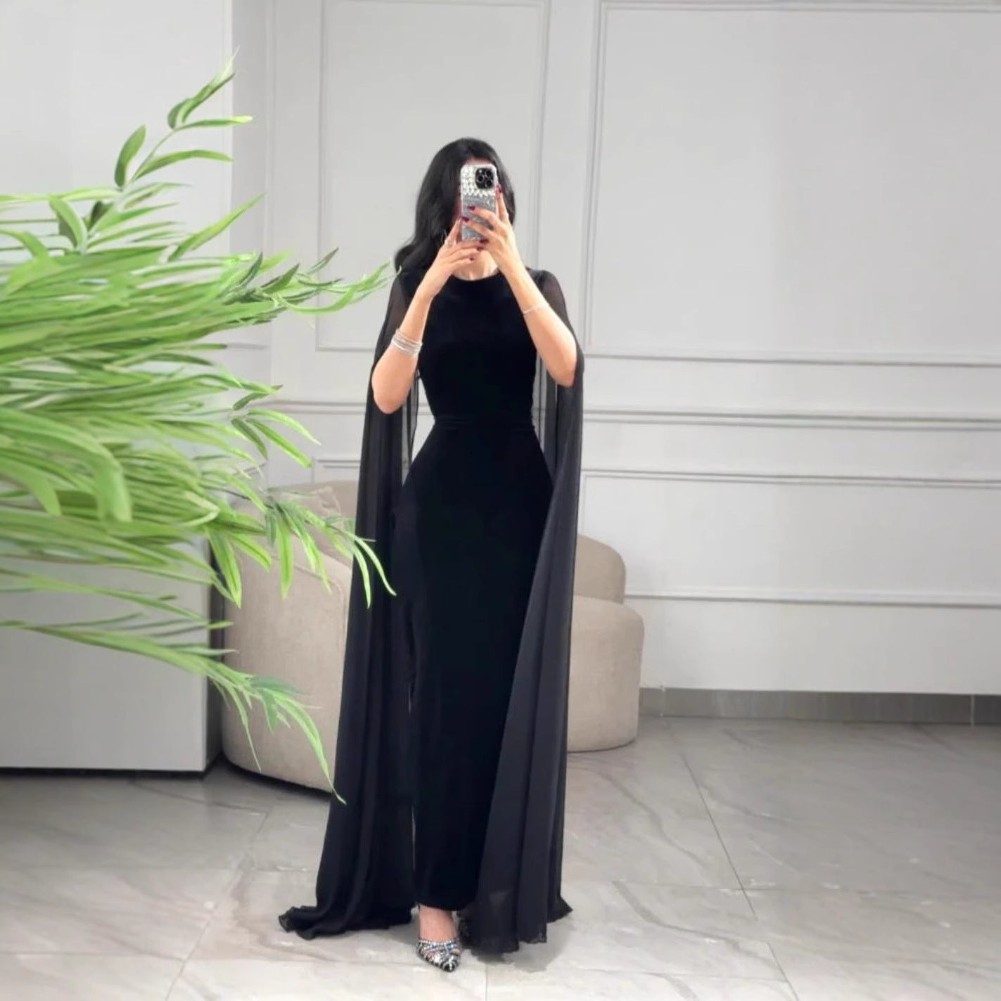 Robe fourreau en velours à manches courtes, automne-hiver, style Moyen-Orient, pour femme.