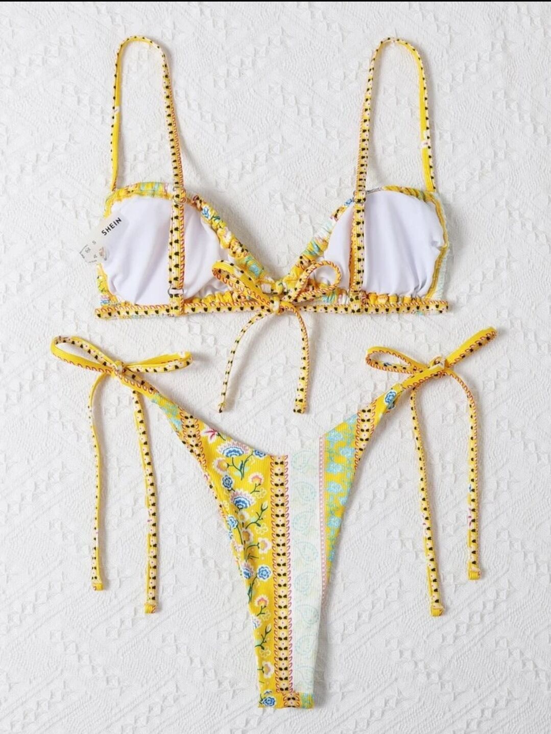 Nuevo traje de baño sexy de tres piezas con abertura para mujer