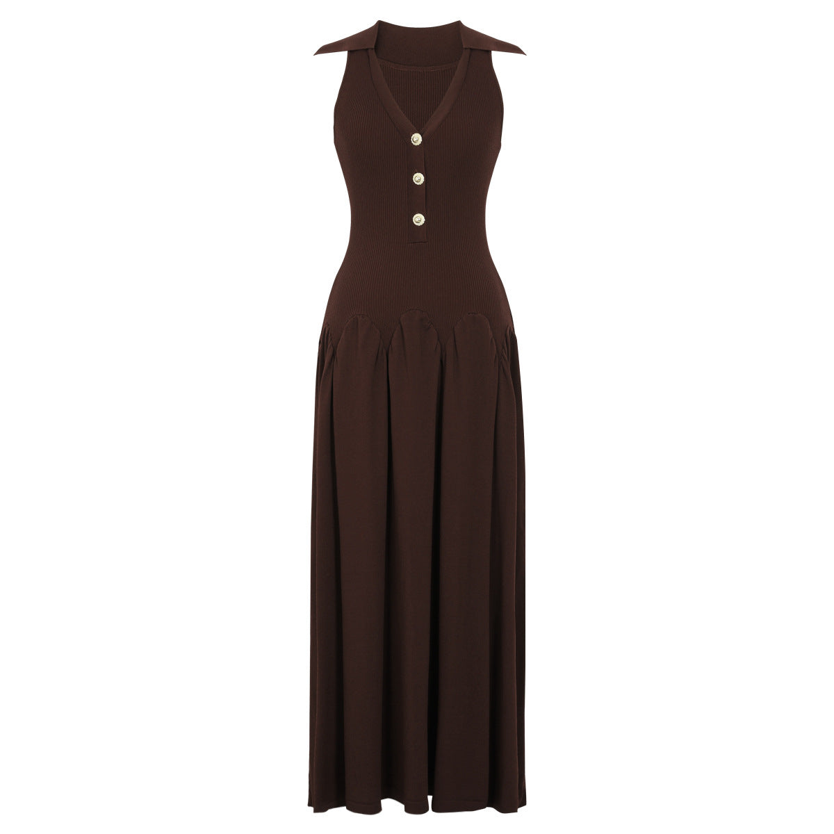 Summer Sleeveless Slim Fit Long Knitted Dress V neck Lady Maxi Dress Dimenssa