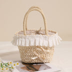 Lace Corn Husk Within Small Basket