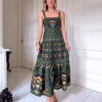 Summer Sexy Printing Positioning Sling Dress Women Gemi