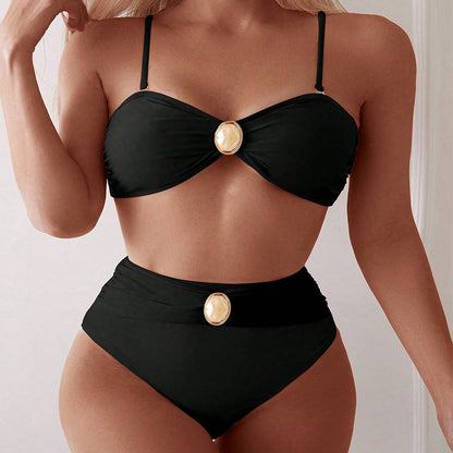 Solid Color Bikini Swimsuit Women Beach Sexy Bikini Spring Swimsuit
