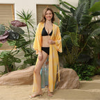 Cárdigan estampado con protector solar para mujer, blusa para cubrir bikini, abrigo de playa para vacaciones