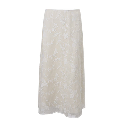 Women Clothing Summer Sexy Low Waist Crocheted Floral Slim Skirt