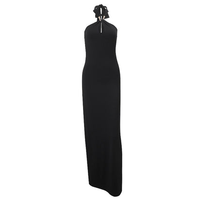 Vestido tubo ajustado de color liso con cintura alta y hombros descubiertos para mujer