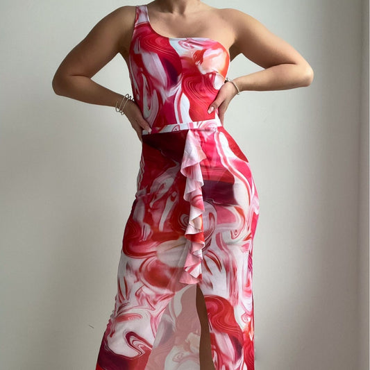 Psychedelic Color One Piece Sun Protection Suit Swimsuit Two Piece