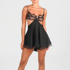 Robe sexy courte en dentelle, tenue dos nu, vêtements d'été pour femmes