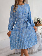Spring Summer Casual Long Sleeved Floral Large Hem Pleated Women Clothing BAGIISA