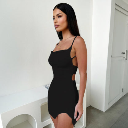 Women Clothing Sexy Pure Suspenders Dress Spring Summer Slim Slimming