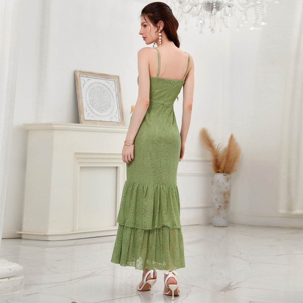 Women Clothing Summer Party Party Strap Sexy Fishtail Dress MIYA