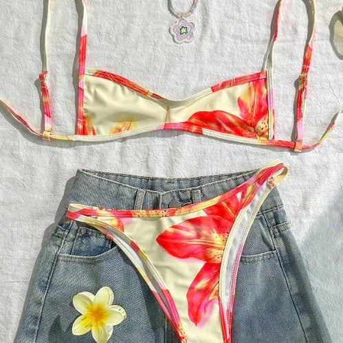 Sexy Women Exposed Back Summer Beach Bikini Swimsuit OLam