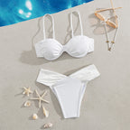 Pure White Sexy Push up Bikini High Waist Split Swimsuit Women Bikini Thunder