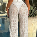 Women Blouse Mesh Plaid Sexy Beach Pants OLam