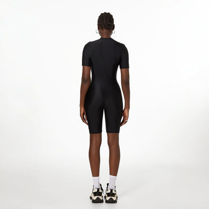 Traje de baño deportivo de una pieza con cremallera para mujer, traje de baño de surf de manga larga, tipo bóxer para surf, traje de buceo de piel para esnórquel