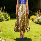 Sequined Dress Spring High Grade All-Match Waist Slimming Solid Skirt Sailfish