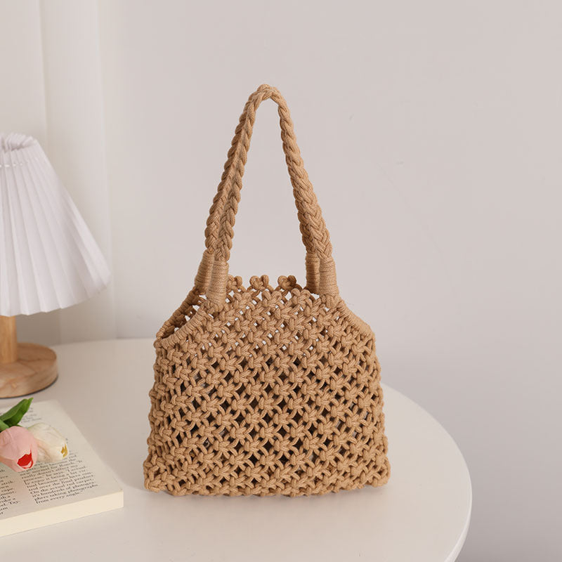 Oblique Small Cotton Thread Coffee