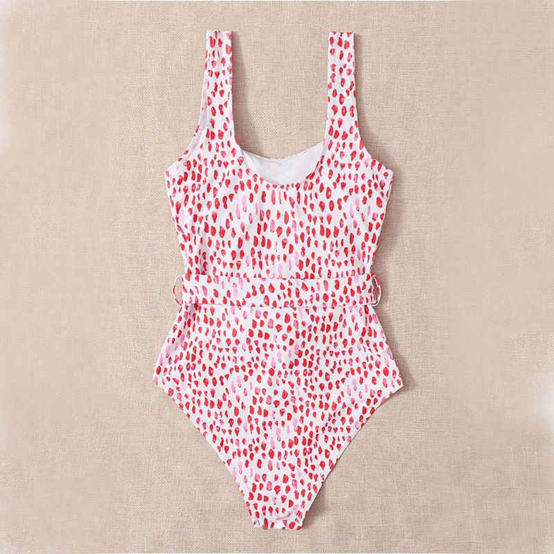 Traje de baño de una pieza para mujer, corte conservador, estilo retro con lunares, adelgazante y moderno.