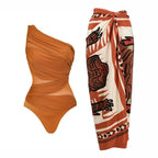 Oblique Shoulder One-Piece Suit