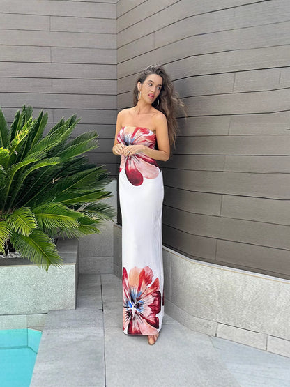Vestido tubo con estampado floral para mujer, elegante vestido ajustado de verano