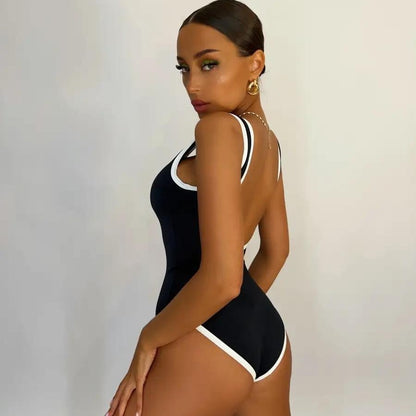 Sports Swimsuit With Chest Pad Women One Piece Sexy Beach Wear
