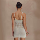 Solid Color Sexy Cutout Strap Beach Cover up Bikini Swimsuit Beach Dress Women Sleeveless Mangar