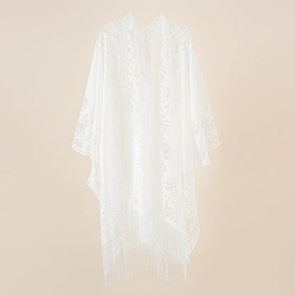 Lace Large Shawl Leaky Lace Cardigan Sun Protection Clothing Beach Cover Up Sun Protection Shawl