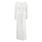 Camisón de punto holgado y cómodo de otoño, transpirable, de manga larga, con cordones, suave, para exteriores, para el hogar