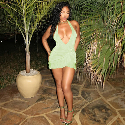 Robe bandeau sexy et brillante pour femme, tenue d'automne ajourée, découpée, décolleté exposé, extensible