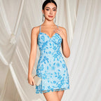 Robe de soirée sexy dos nu avec sequins et perles pour femme