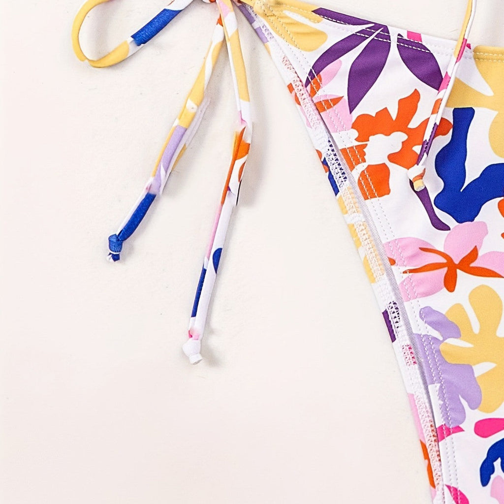 Women Clothing Big Floral Print Halter Sexy Push up Swimsuit Women Bikini MagicSwing