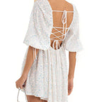 Plus Size Loose Version Sequin Dress Summer Casual round Neck Short Sleeve Solid Color Wide Hem Dress CYSM
