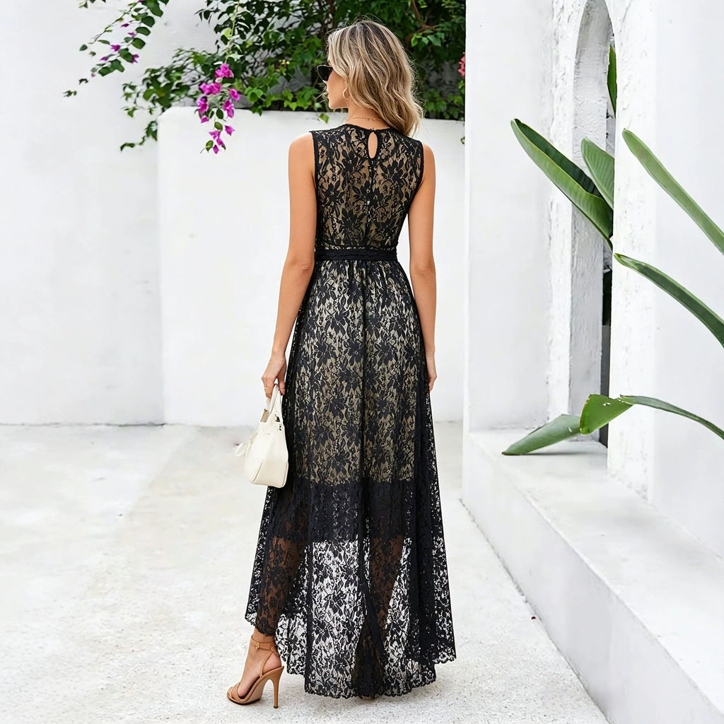 Dress Sexy Lace Stitching Front Short Back Long Party Dress for Women CYSM