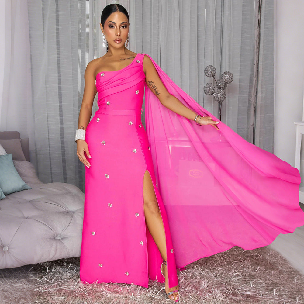 Women Clothing Split Cloak Dress Sleeveless Dress Coya