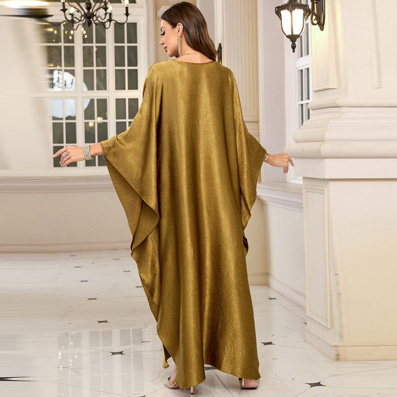 Gold Vacation Beach Coat Maxi Dress Women Loose Maxi Dress Swimsuit Blouse Sun Protective Clothing EvenStar