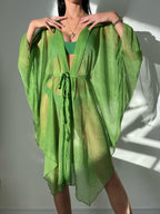 Sexy Deep V Plunge Blouse Beach Seaside Sun Protection Shirt Casual Loose Lace Up Menara