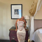 Tube Top Women Clothing Dress Summer Sexy Internet Celebrity Lace Package Hip Dress Zaya