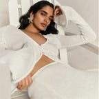 Autumn Beach Suit Women Solid Color Sexy Knitted Hollow Out Cutout Beach Bikini Swimsuit Outwear Mangar