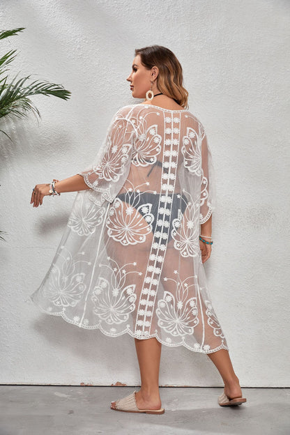 Water Soluble Loose Version Vacation Beach Cardigan Sunscreen Dress