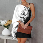 Robe d'été sexy à épaules dénudées et imprimé pour femme